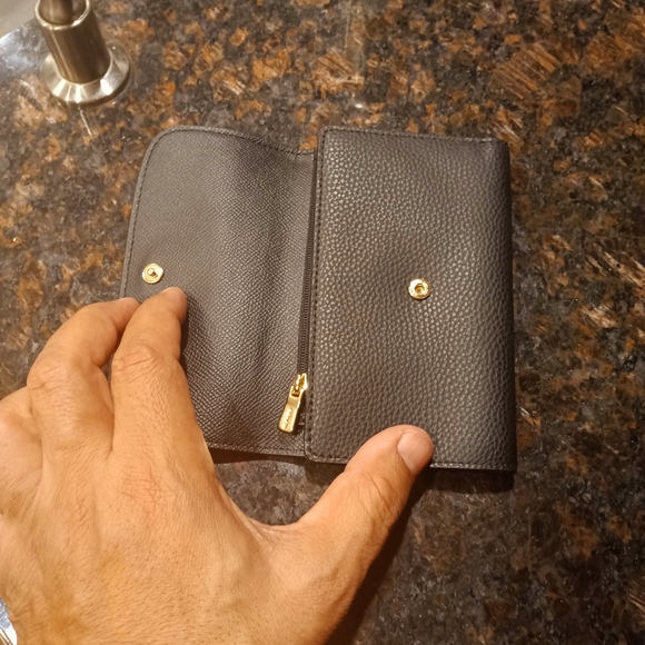 Coach Dark Brown Leather Wallet with Gold Logo - Picture 3 of 7